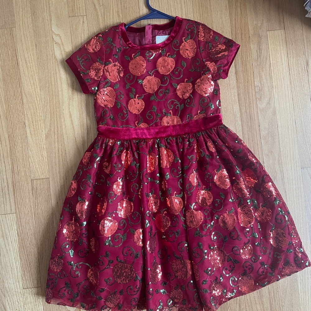 Disney Snow White Vibrant Red Tulle Sequin Apple Dress